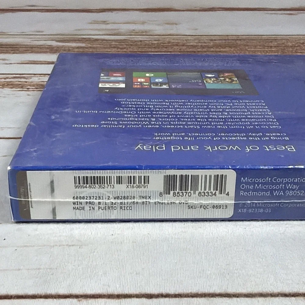 Microsoft Windows 8.1 Professional Full English 32/64-Bit DVD Brand New Sealed